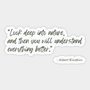 A Quote about Nature by Albert Einstein Sticker